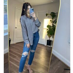 Johnny Was Pete & Greta Capras Button Down Shirt Gray